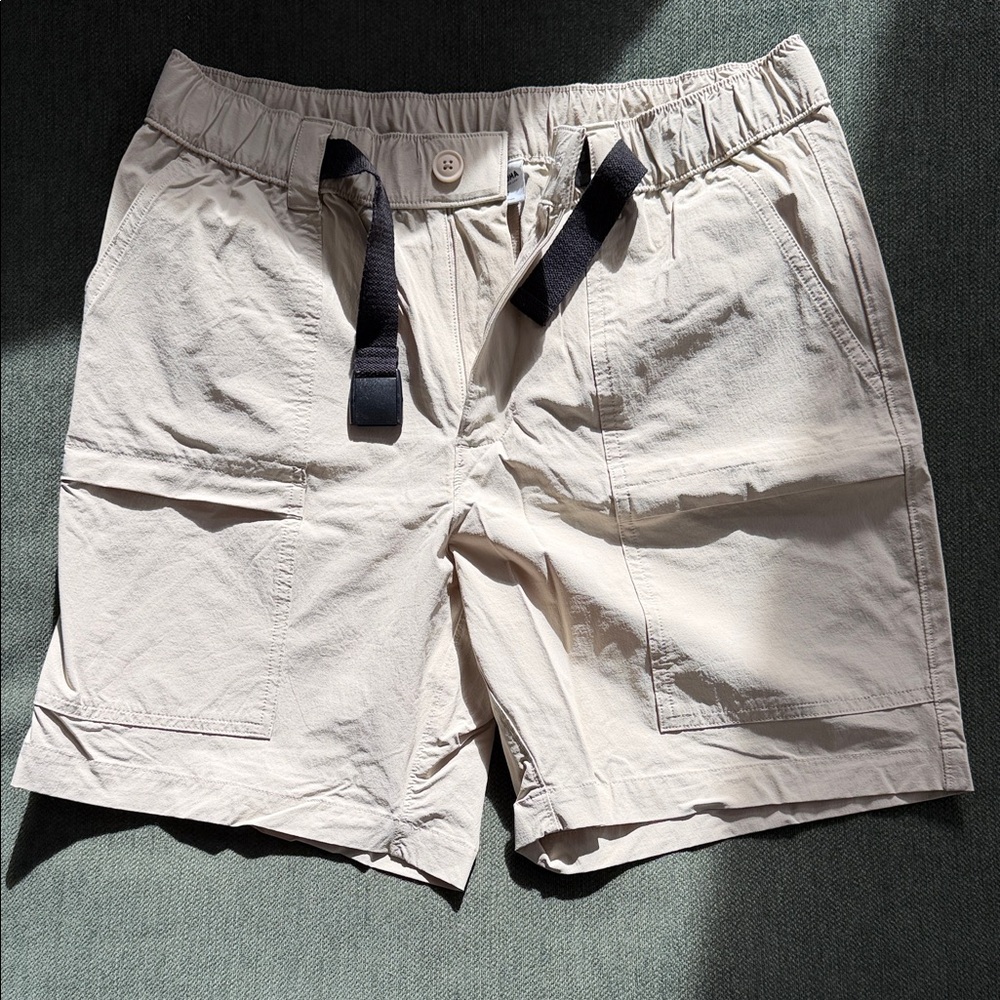Sonoma Men's Light Beige Cargo Shorts with Drawstring - Size 34